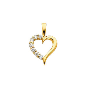Gold Heart Of An Angel Pendant With Cubic Zirconia Model-689 - Charlie & Co. Jewelry