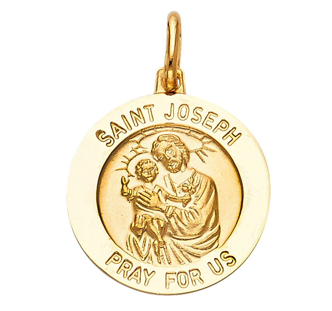 Gold St. Joseph Medal Pendant Model-0274 - Charlie & Co. Jewelry