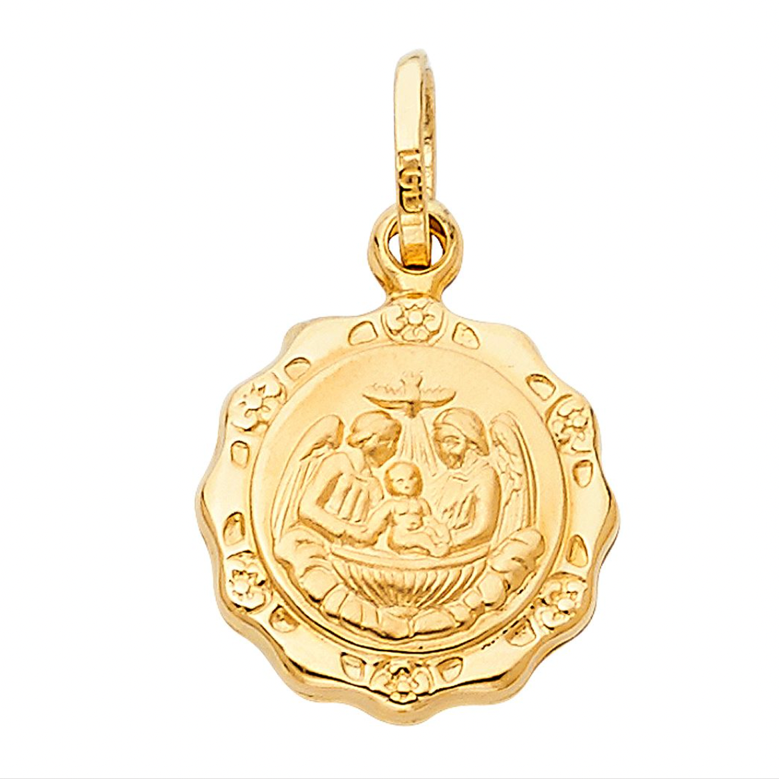 Gold Baptism Religious Pendant Model-239 - Charlie & Co. Jewelry