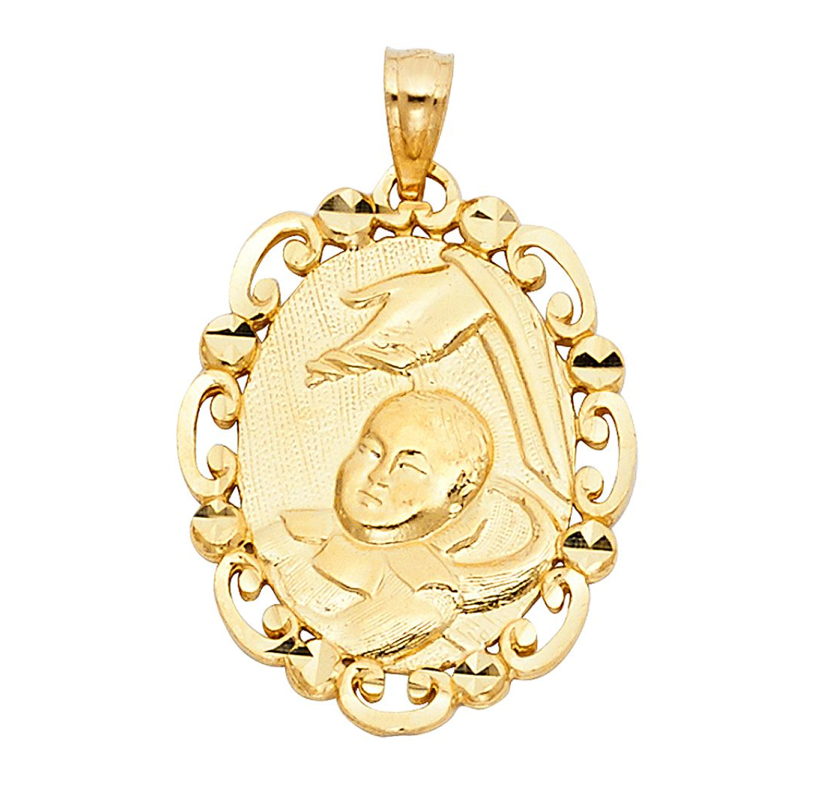 Gold Baptism Communion Pendant Model-1444 - Charlie & Co. Jewelry