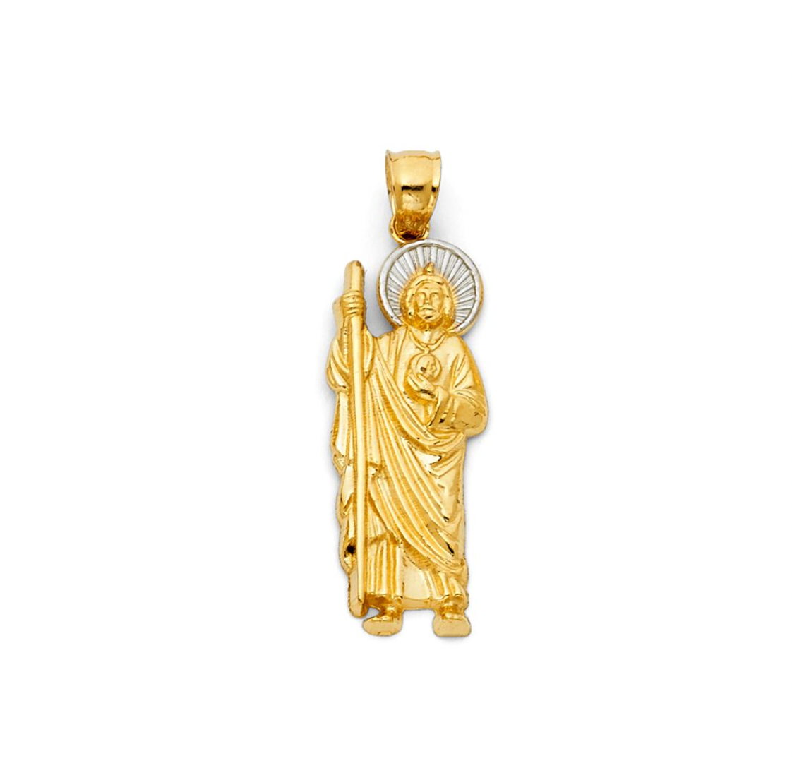 Gold Two-Tones Jesus Pendant Model-102 - Charlie & Co. Jewelry