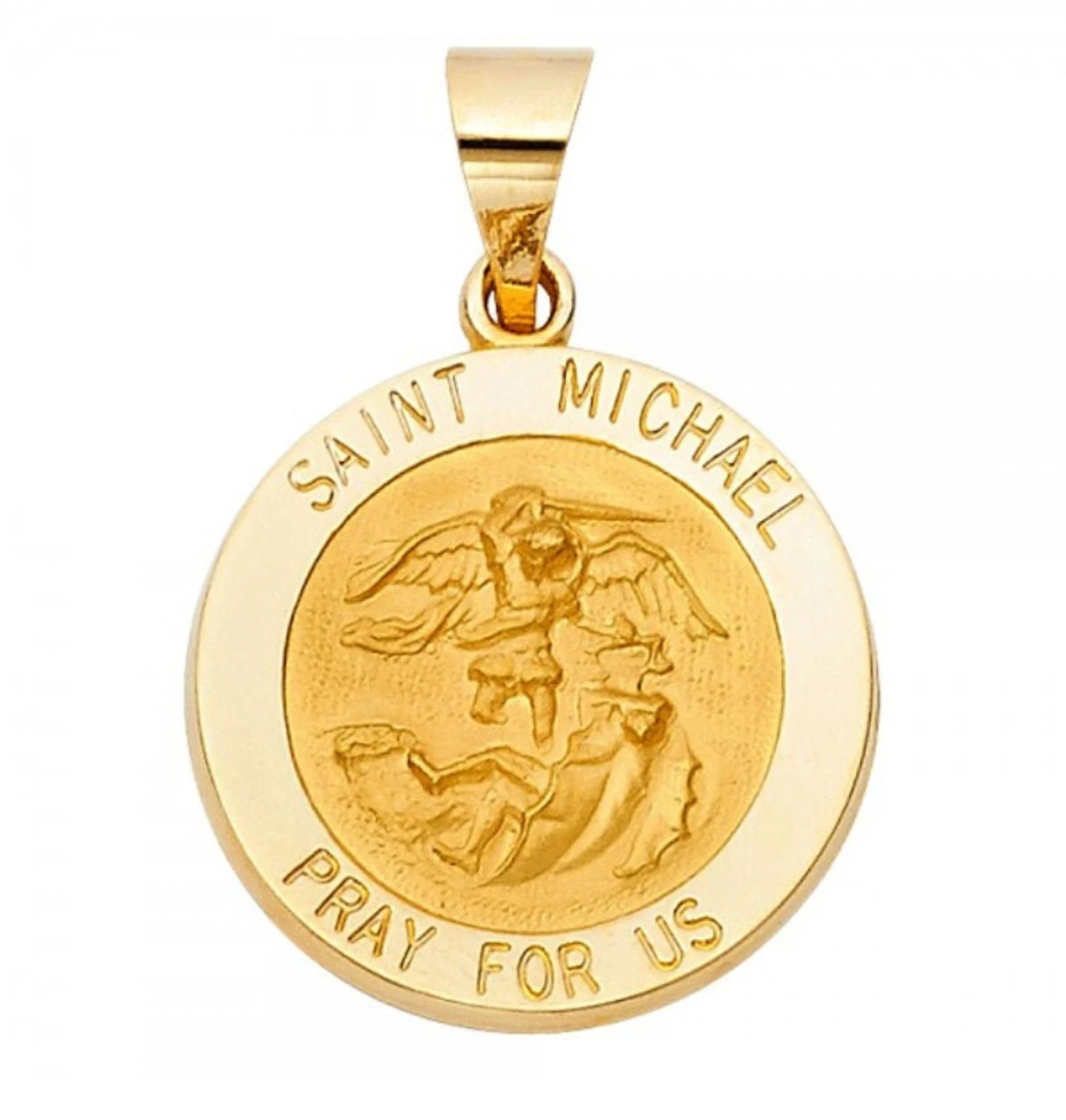Gold Religious St. Michael Pendant Model-1244 - Charlie & Co. Jewelry