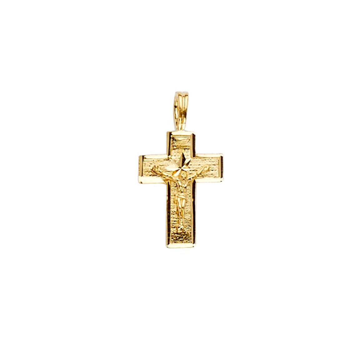 Gold Religious Crucifix Cross Pendant Model-2202 - Charlie & Co. Jewelry