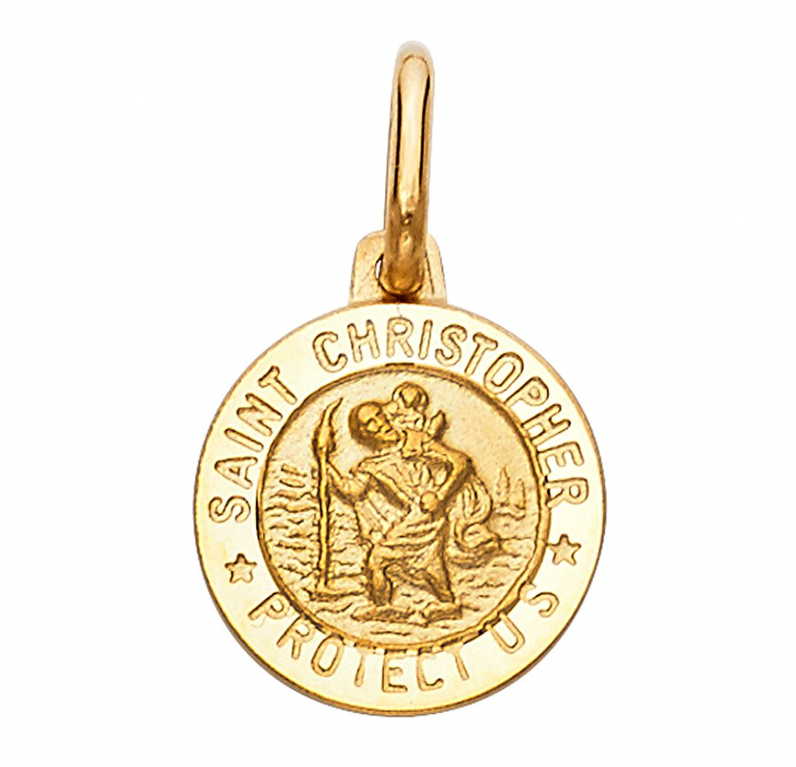 Gold St. Christopher Religious Pendant Model-268 - Charlie & Co. Jewelry