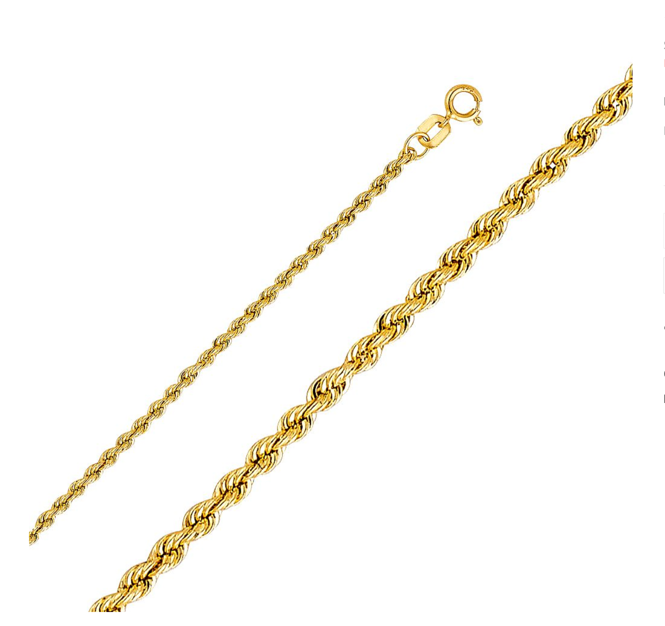 Gold 1.8mm Hollow Rope Chain Model-0437 - Charlie & Co. Jewelry