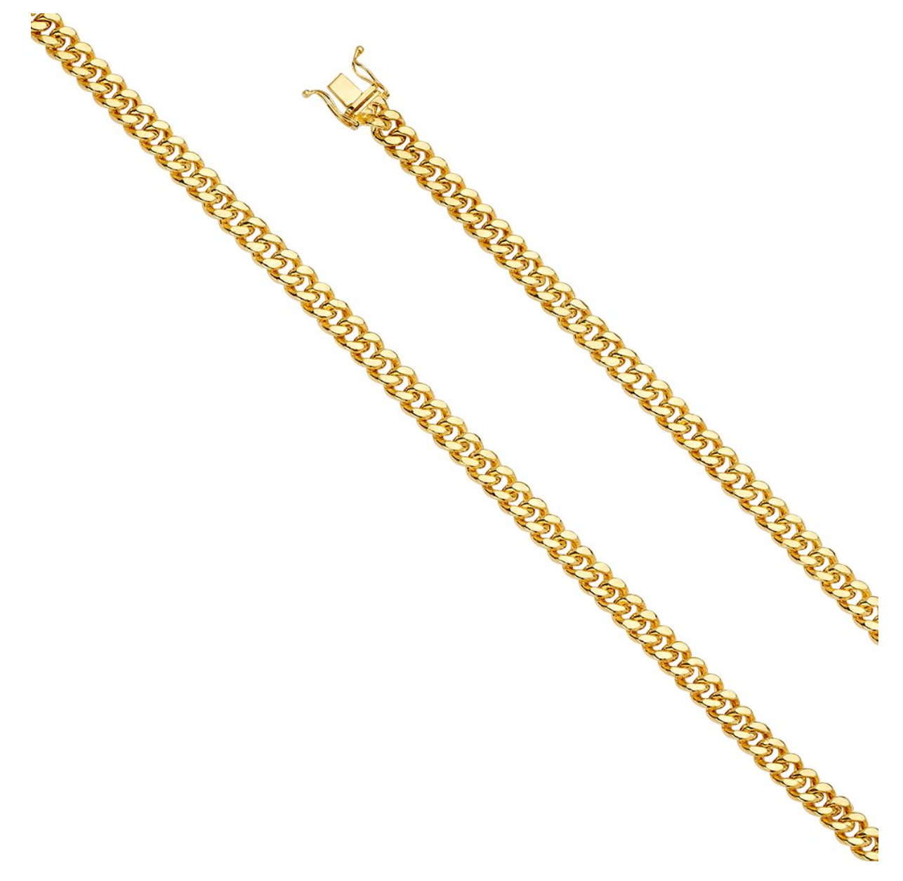 Gold 5.7mm Hollow Miami Cuban Chain Model-0541 - Charlie & Co. Jewelry