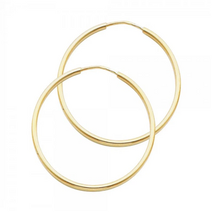 Gold Huggie Hoop Earrings 30MM Wide Model-120 - Charlie & Co. Jewelry