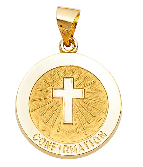 Gold Confirmation Medal Pendant Model-1249 - Charlie & Co. Jewelry