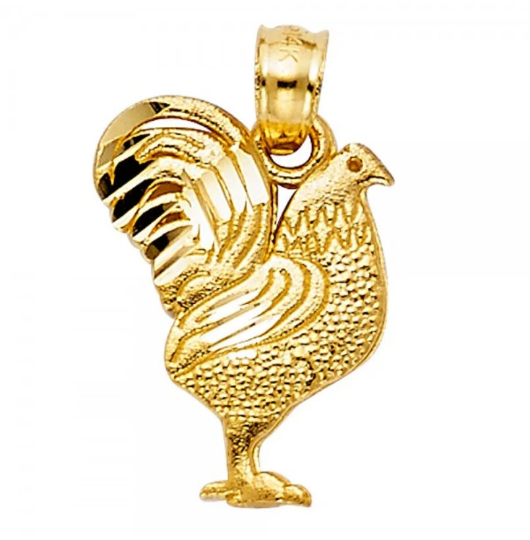 Gold Rooster Pendant Model-1613 - Charlie & Co. Jewelry