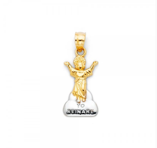 Gold Two Colors Praying Jesus Religious Pendant Model-90 - Charlie & Co. Jewelry