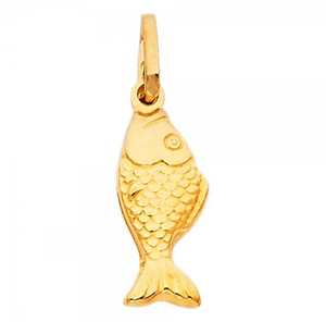 Gold Fish Horn Pendant Model-489 - Charlie & Co. Jewelry