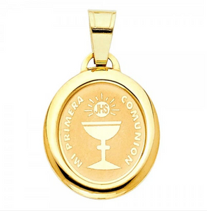 Gold Communion Enamel Plate Pendant Model-1273 - Charlie & Co. Jewelry
