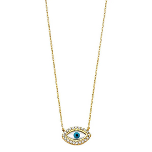 14K Gold Evil Eye Necklace Model-NK0228 - Charlie & Co. Jewelry