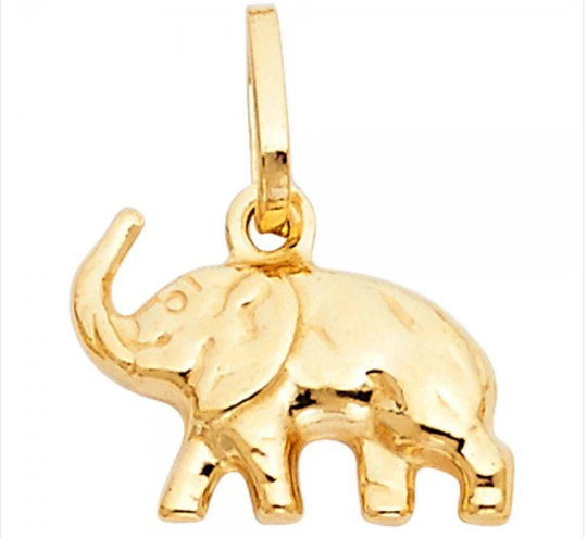 Gold Elephant Pendant Model-491 - Charlie & Co. Jewelry