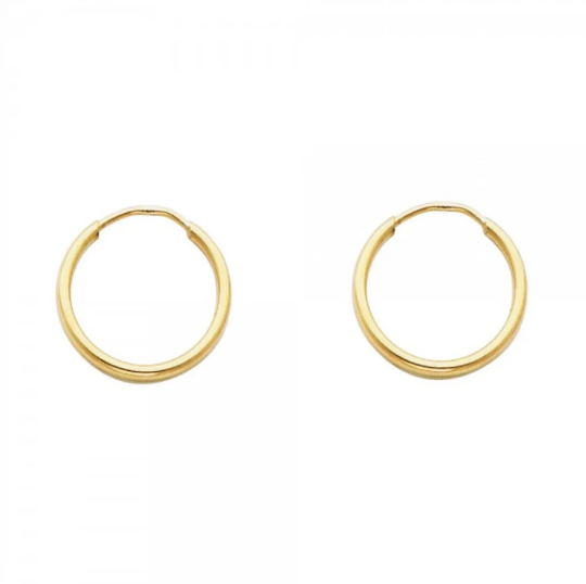 Gold Huggie Hoop Earrings 15MM Wide Model-ER123 - Charlie & Co. Jewelry