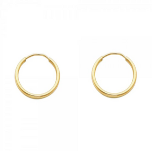 Gold Huggie Hoop Earrings 15MM Wide Model-ER123 - Charlie & Co. Jewelry