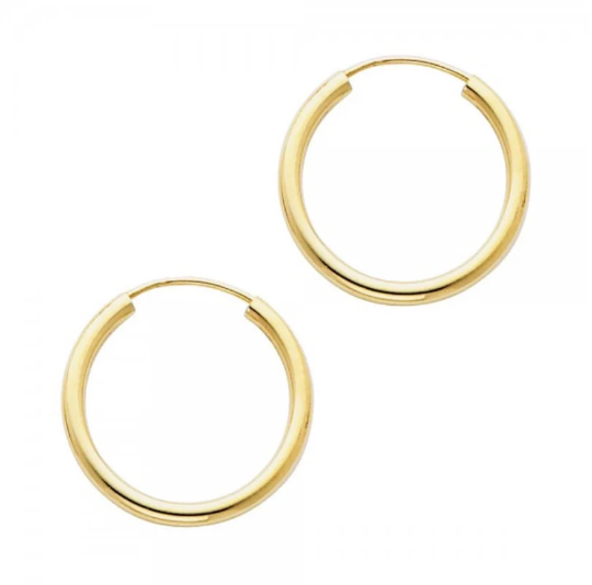 Gold Huggie Hoop Earrings Gold 20mm Wide Model-131 - Charlie & Co. Jewelry