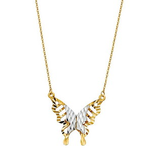 14K Gold Butterfly Necklace Model-NK0243 - Charlie & Co. Jewelry