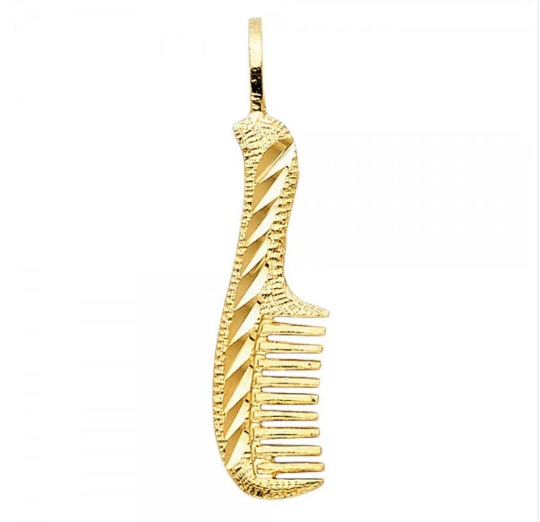 Gold Tiny Comb Pendant Model-1992 - Charlie & Co. Jewelry