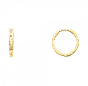 Gold Huggie Hoop Earrings 15MM Wide Model-ER231 - Charlie & Co. Jewelry