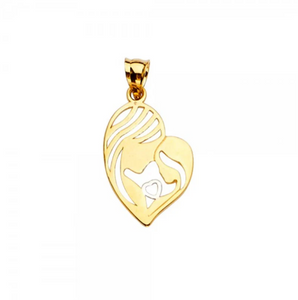 Gold Mom and Child Pendant Model-2384 - Charlie & Co. Jewelry