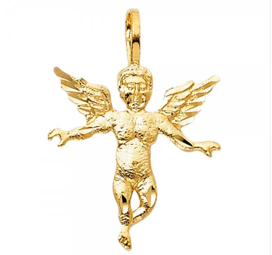 Gold Angel Pendant Model-1496 - Charlie & Co. Jewelry