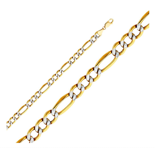 Gold 6.5mm Hollow Figaro Chain Model-0411 - Charlie & Co. Jewelry