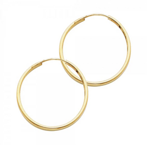Gold Huggie Hoop Earrings 25MM Wide Model-121 - Charlie & Co. Jewelry