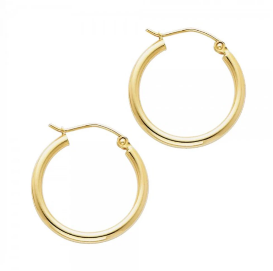 Gold Huggie Hoop Earrings Gold 20MM Wide Model-140 - Charlie & Co. Jewelry