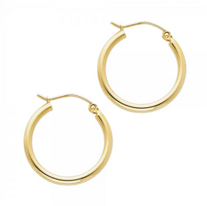 Gold Huggie Hoop Earrings Gold 20MM Wide Model-140 - Charlie & Co. Jewelry
