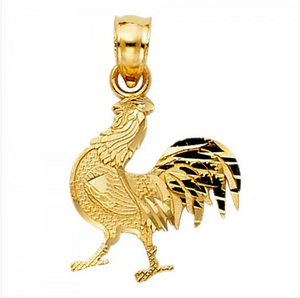 Gold Dainty Rooster Pendant Model-1615 - Charlie & Co. Jewelry