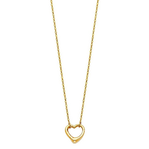 14K Gold Open Heart Necklace Model-NK0100 - Charlie & Co. Jewelry