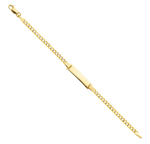 14K Gold ID Bracelet 3MM Cuban Link Chain Diamond Cut Model-AB109 - Charlie & Co. Jewelry