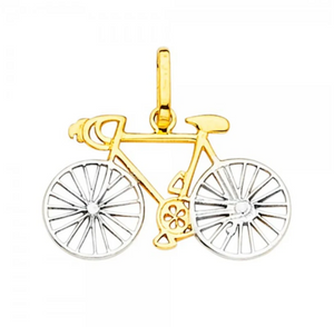 Gold Two Colors Bicycle Pendant Model-2328 - Charlie & Co. Jewelry