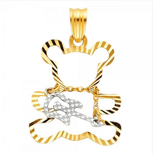 Gold Teddy Bear with Guitar Pendant Model-797 - Charlie & Co. Jewelry