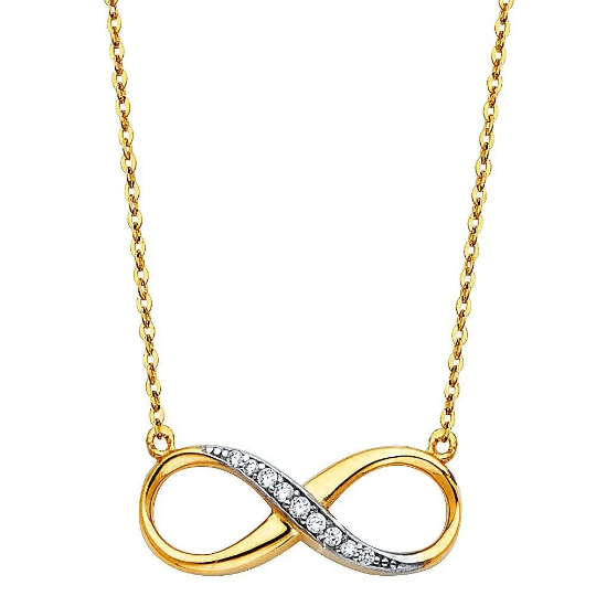 14K Dainty Gold Infinity Necklace Model-NK0210 - Charlie & Co. Jewelry