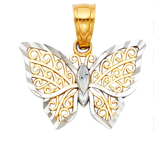 Gold Butterfly Pendant Model-434 - Charlie & Co. Jewelry