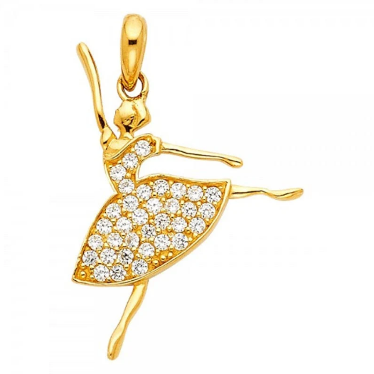 Gold Ballerina Pendant Model-597 - Charlie & Co. Jewelry