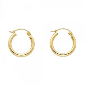 Gold Huggie Hoop Earrings 15MM Wide Model-142 - Charlie & Co. Jewelry