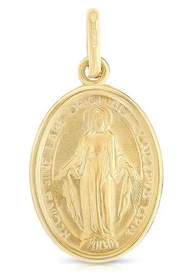 Gold Virgin Mary Religious Pendant Model-2074 - Charlie & Co. Jewelry