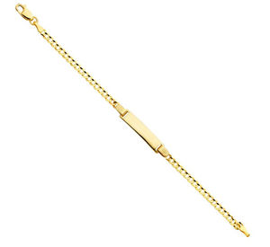 14K Gold ID Bracelet 3MM Cuban Link Chain Model-AB107 - Charlie & Co. Jewelry