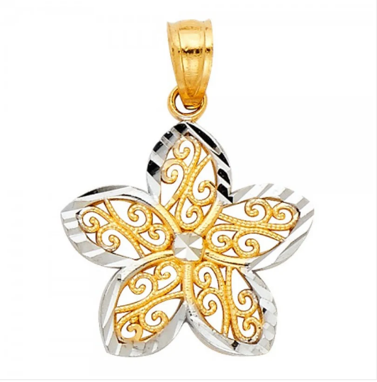 Gold Flower Pendant Model-432 - Charlie & Co. Jewelry