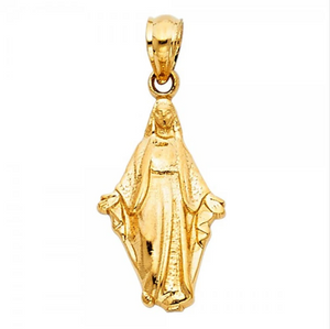 Gold Religious Milagrosa Pendant Model-1487 - Charlie & Co. Jewelry