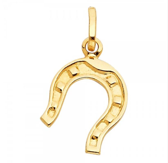 Gold Lucky Horseshoe Pendant Model-1707 - Charlie & Co. Jewelry