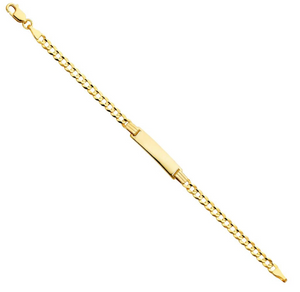 14K Gold ID Bracelet 4MM Cuban Link Model-AB232 - Charlie & Co. Jewelry