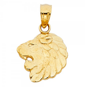 Gold Lion Head Pendant Model-1621 - Charlie & Co. Jewelry