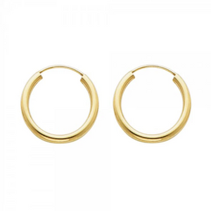 Gold Huggie Hoop Earrings 18MM wide Model-132 - Charlie & Co. Jewelry