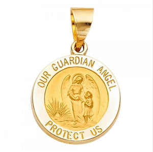 Gold Our Guardian Angel Medal Pendant Model-1248 - Charlie & Co. Jewelry
