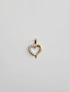 Gold Heart Of An Angel Pendant With Cubic Zirconia Model-689 - Charlie & Co. Jewelry