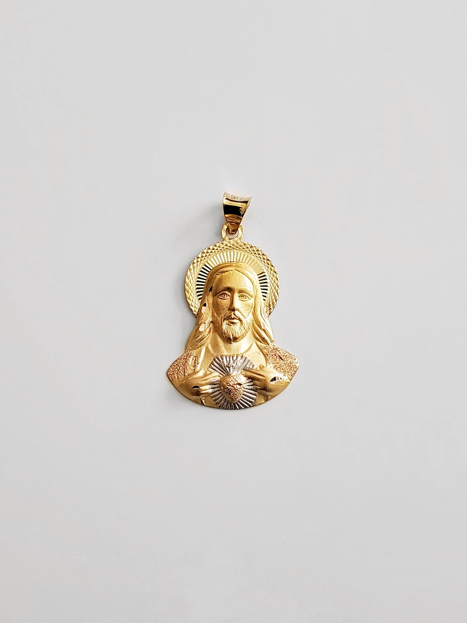 Gold 3 Colors Jesus Stamp Religious Pendant Model-320 - Charlie & Co. Jewelry